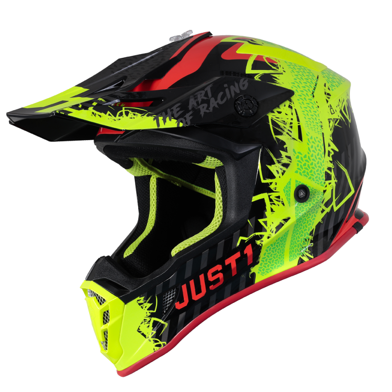 Шлем (кроссовый) JUST1 J38 MASK Hi-Vis желтый/красный/черный глянцевый (2021)