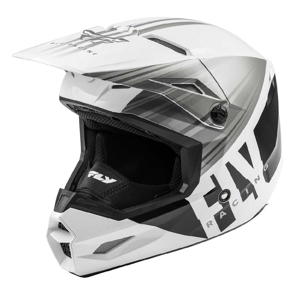Шлем (кроссовый) FLY RACING KINETIC K220 ECE белый/серый/черный (2020)