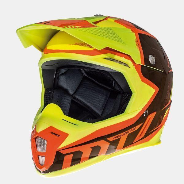 Шлем кросс MT SYNCHRONY SPEC GLSS FLOUR RED/FLOUR YELLOW